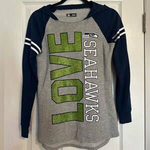 🩷 Girls Seattle Seahawks NFL Glitter Light weight Hoodie- Size 12/14